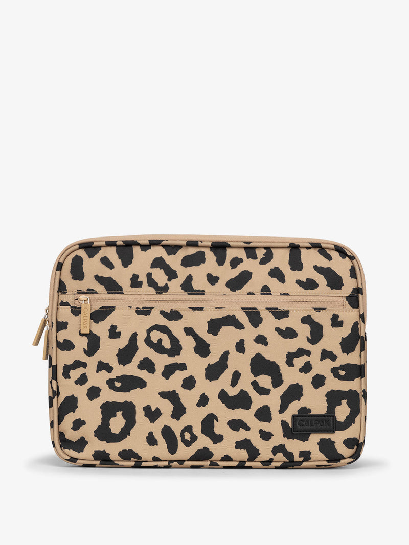 CALPAK 13-14 Inch water resistant Laptop sleeve in Cheetah