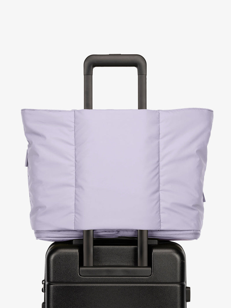 CALPAK Luka Expandable Tote with trolley sleeve in lavender purple Orchid