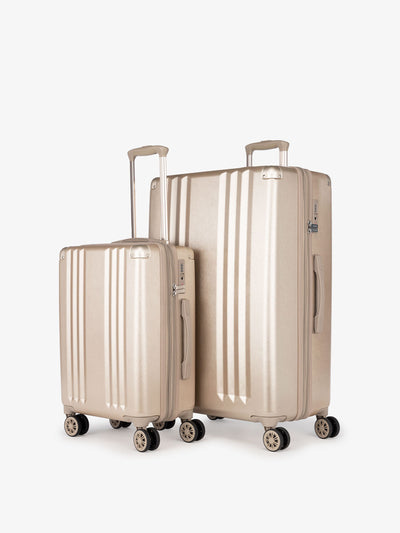 CALPAK Ambeur: 2 piece lightweight expandable gold hardside spinner luggage set for women; LAM2000-GOLD view 1