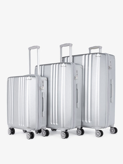 CALPAK Ambeur: 3 piece lightweight expandable silver hard shell luggage set with carry on; LAM3000-SILVER view 1