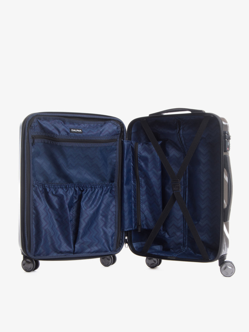 CALPAK Astyll 3-piece luggage set in midnight marble with compression straps