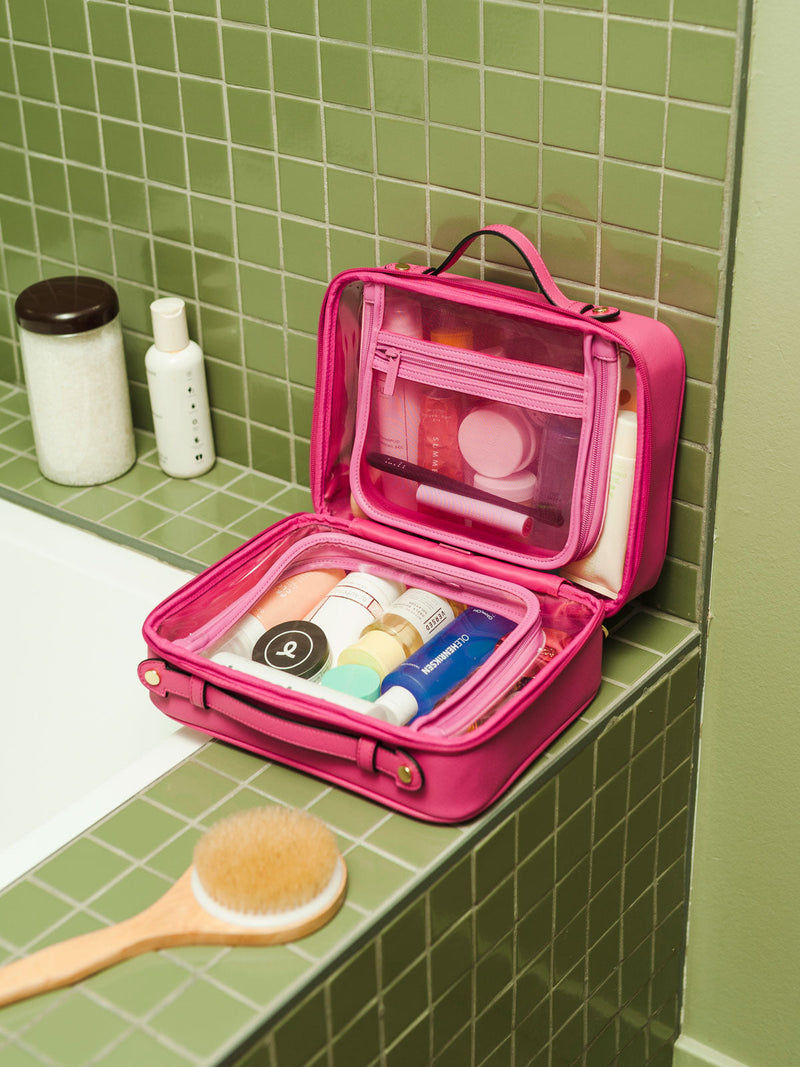 transparent cosmetics bag for skincare