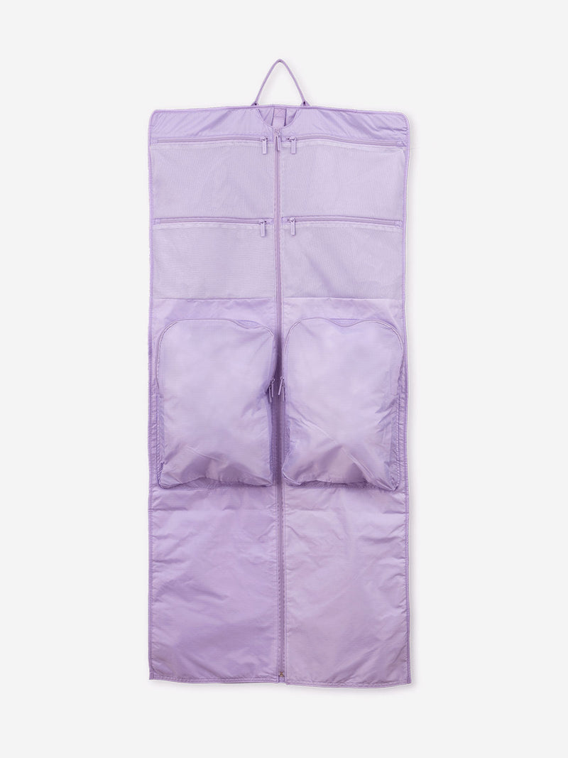 CALPAK Compakt large travel garment bag with water resistant ripstop nylon fabric and multiple pockets in orchid