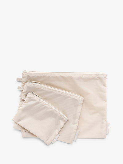 CALPAK Compakt zippered pouches in beige; KZB2001-OATMEAL view 1