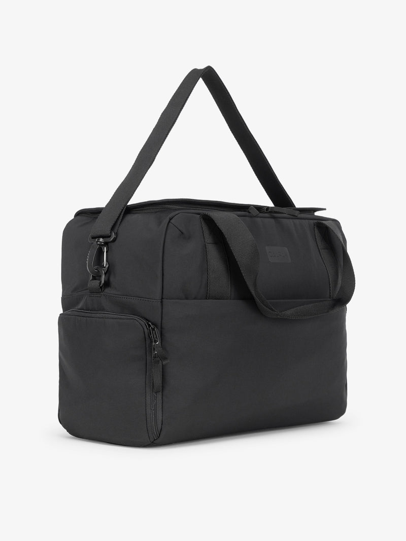 CALPAK Connect duffel for laptop with durable carrying handles and removable and adjustable straps in black