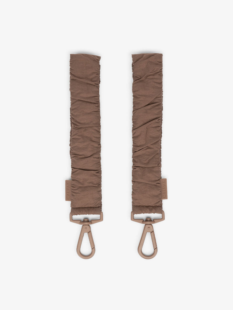 CALPAK Stroller Straps for Diaper Bag made with Oeko-Tex certified, recycled, and water-resistant materials in brown hazelnut