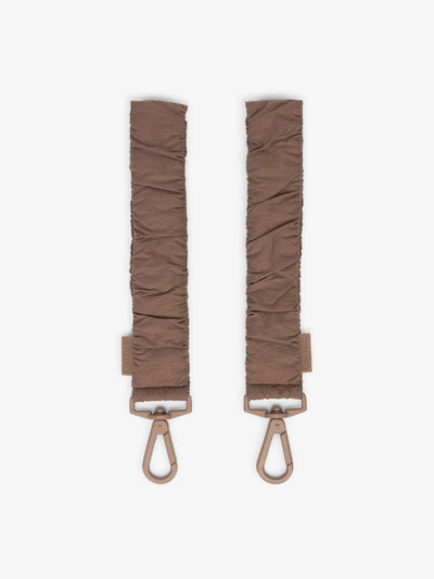 CALPAK Stroller Straps for Diaper Bag made with Oeko-Tex certified, recycled, and water-resistant materials in brown hazelnut