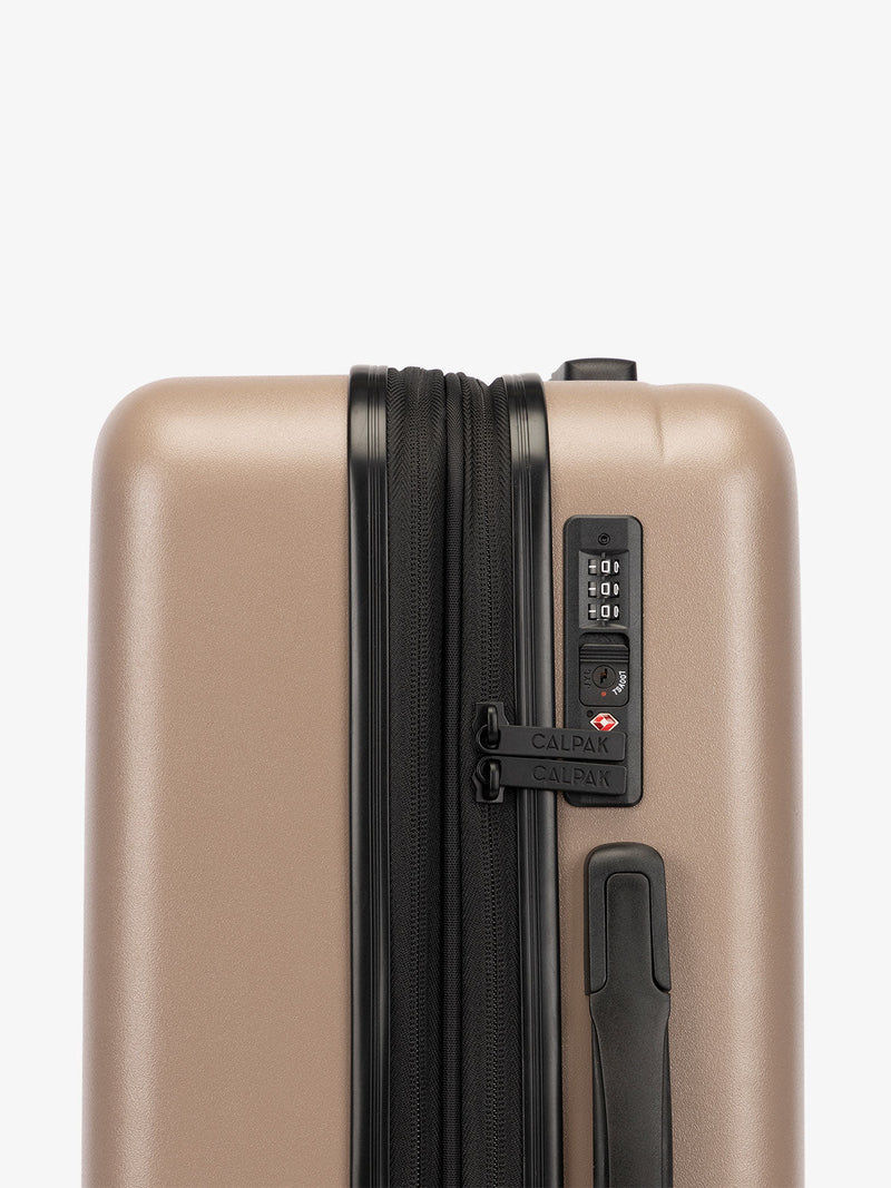 CALPAK Evry Carry-On Luggage with TSA-approved lock in brown