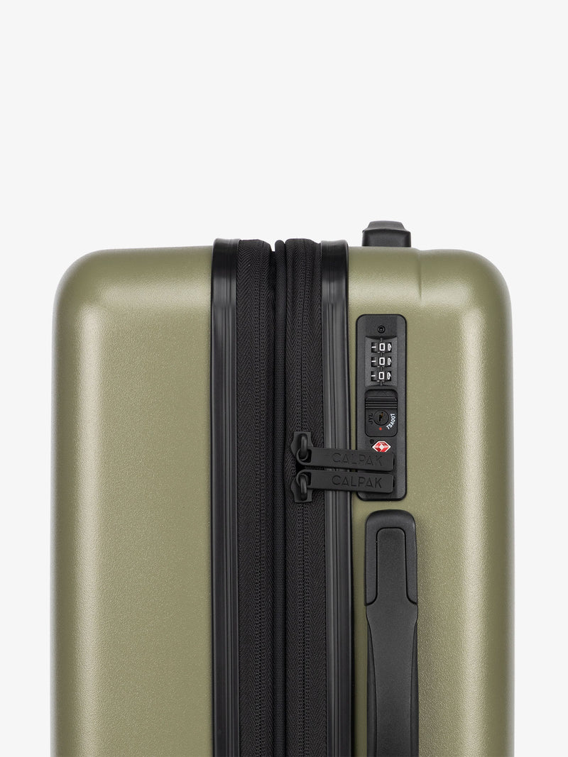 CALPAK Evry Carry-On Luggage with TSA-approved lock in green