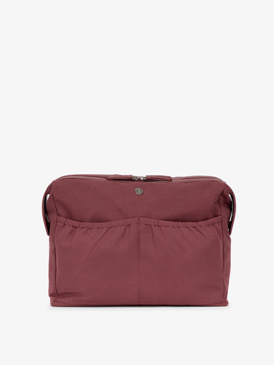 tote bag laptop sleeve with pockets in cabernet red