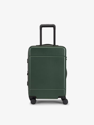 CALPAK Hue Carry-On Luggage front view in hard shell in green emerald; LHU1020-NP-EMERALD view 1