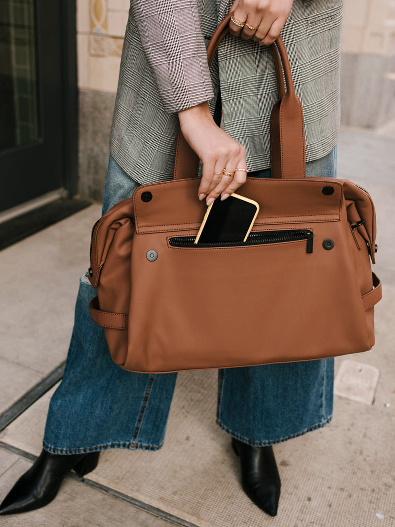 brown hazel CALPAK Hue duffel bag