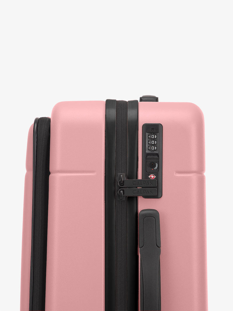 CALPAK Hue Front Pocket Carry-On Luggage with tsa approved lock in mauve pink