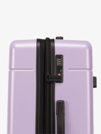 Orchid purple CALPAK medium trunk luggage with TSA accepted lock