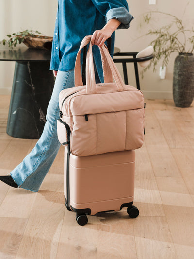 CALPAK Hue mini carry on luggage in pink sand; LHU1014-PINK-SAND view 2