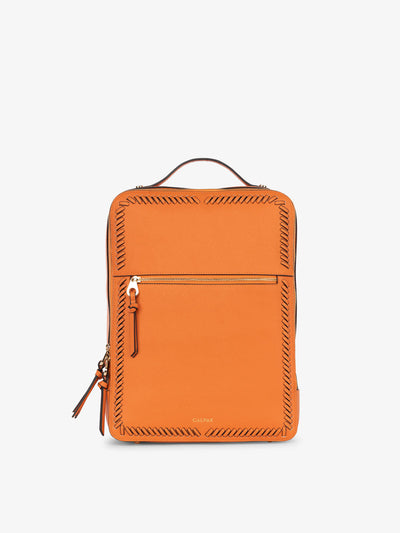 CALPAK Kaya laptop backpack in orange papaya; BP1702-SQ-PAPAYA view 1