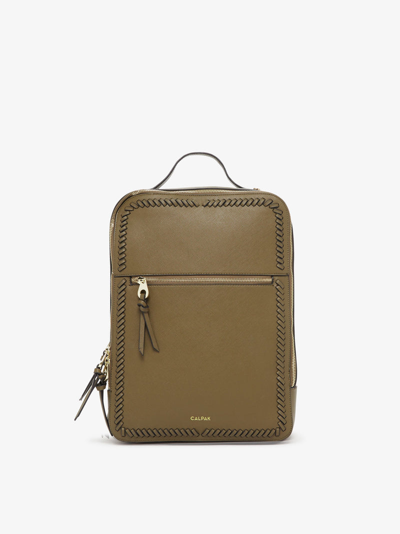 olive khaki green CALPAK Kaya laptop backpack