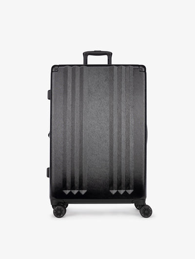 tudio product shot of front-facing CALPAK Ambeur large 30-inch black hardshell spinner luggage; LAM1028-BLACK