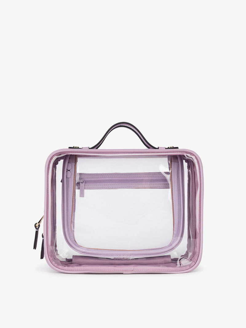 CALPAK transparent cosmetic bag in lavender purple