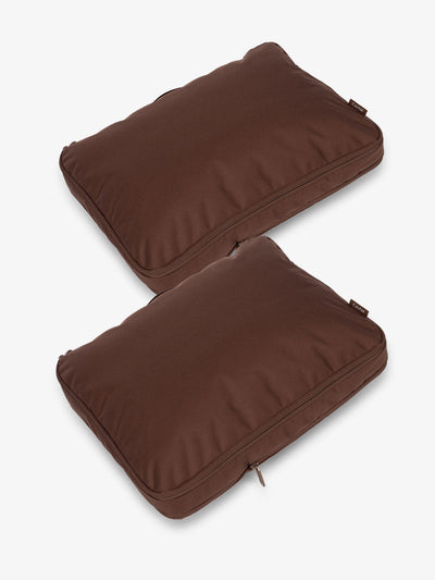 CALPAK Large Compression Packing Cubes in brown walnut; PCL2301-WALNUT view 1