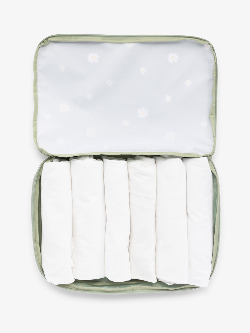 CALPAK Large Compression Packing cubes for travel made with durable materials in daisy