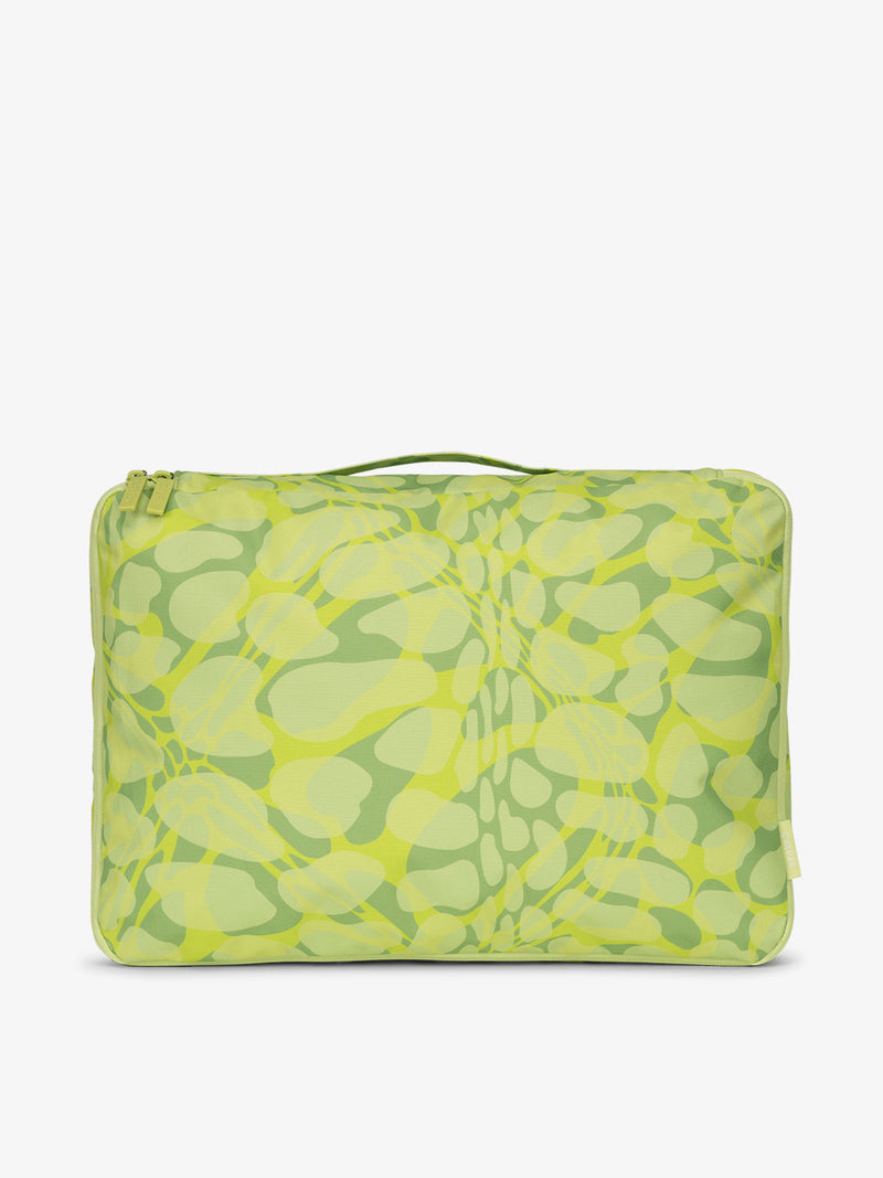 CALPAK large packing cubes with top handle in lime viper