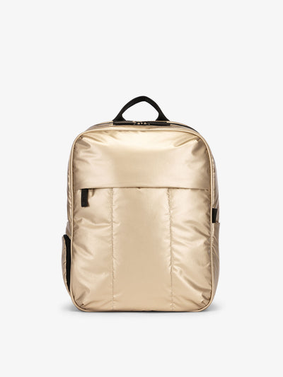 CALPAK Luka Laptop Backpack for school in metallic gold; BPL2001-GOLD