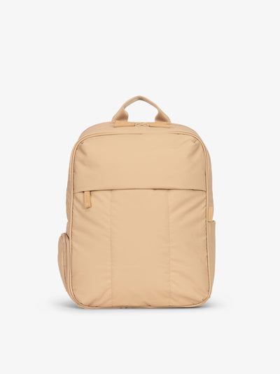 CALPAK Luka Laptop Backpack for school in light brown latte