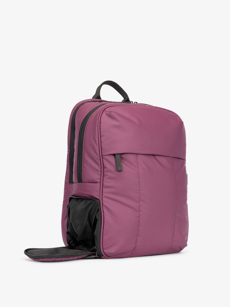 CALPAK Luka Laptop travel Backpack with shoe compartment in purple plum