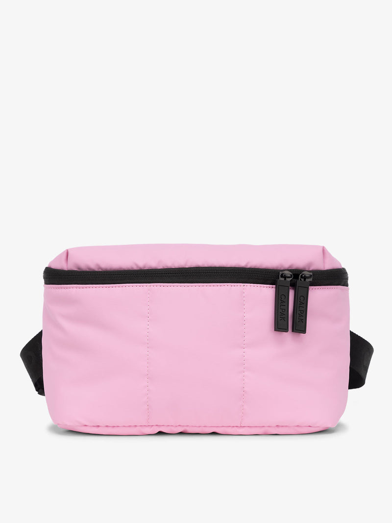 CALPAK Luka Belt Bag with soft puffy exterior in pink