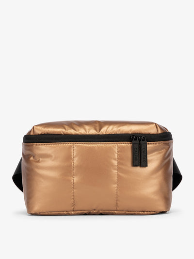 CALPAK Luka Belt Bag with soft puffy exterior in metallic brown copper; BB1901-COPPER