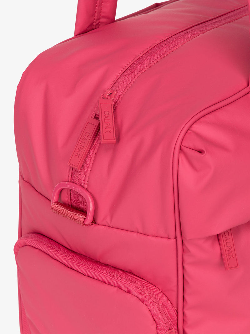 CALPAK Luka Duffel in pink dragonfruit monochrome