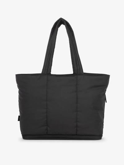 CALPAK Luka expandable shoulder tote bag with laptop compartment in black; ALT2201-MATTE-BLACK view 1