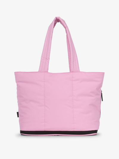 CALPAK Luka expandable shoulder tote bag with laptop compartment in bubblegum; ALT2201-BUBBLEGUM view 1