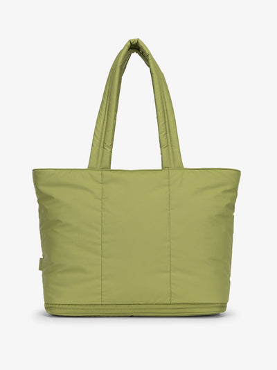 CALPAK Luka expandable tote bag with laptop compartment and padded straps in pistachio; ALT2201-PISTACHIO view 1