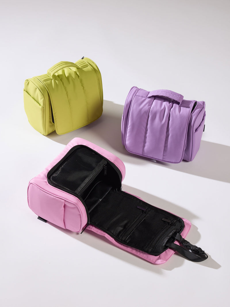 CALPAK luka hanging toiletry bags in celery