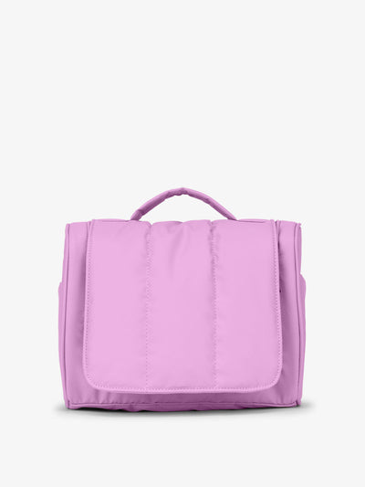 CALPAK Luka Hanging Toiletry Bag with carrying handle in lavender lilac; TLH2301-LILAC