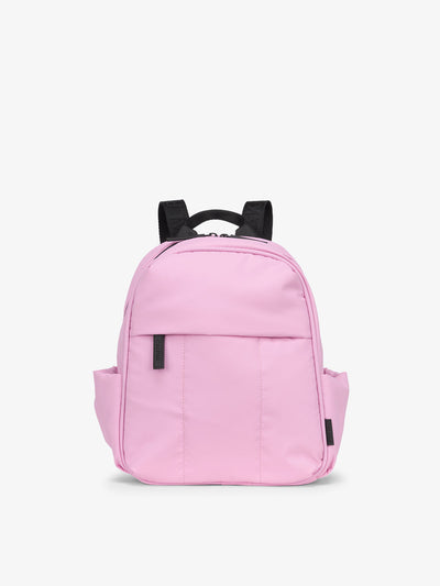 CALPAK Luka Mini Backpack with soft puffy exterior and front zippered pocket in pink; BPM2201-BUBBLEGUM view 1