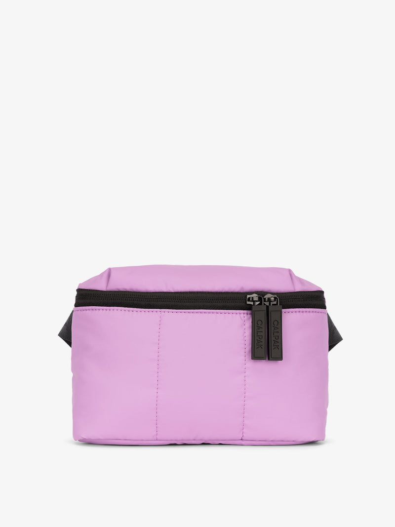 CALPAK Luka Mini Belt Bag with soft puffy exterior in lavender lilac