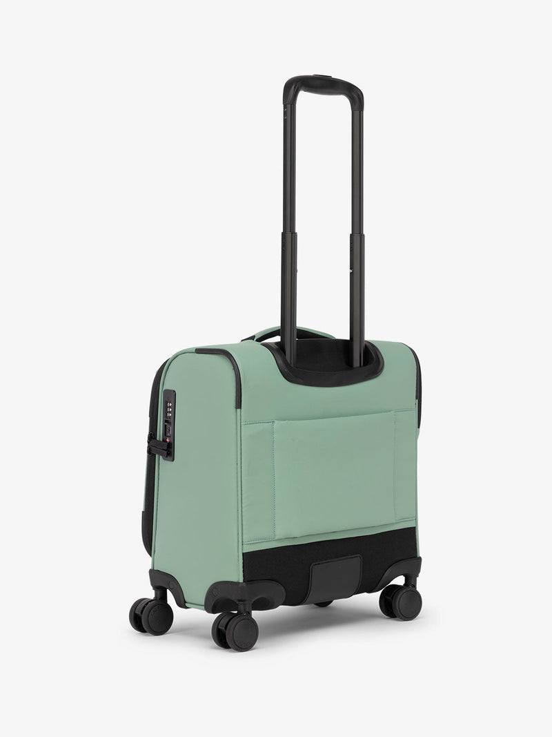 CALPAK Luka mini soft suitcase with 360 spinner wheels and trolley sleeve in green sage