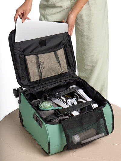 CALPAK Luka mini soft carry-on luggage in sage; LSM1014-SAGE