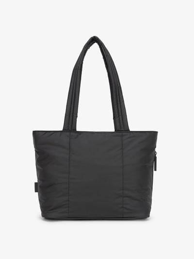 CALPAK Luka Mini Tote with soft, puffy exterior in black; ALM2401-MATTE-BLACK view 1