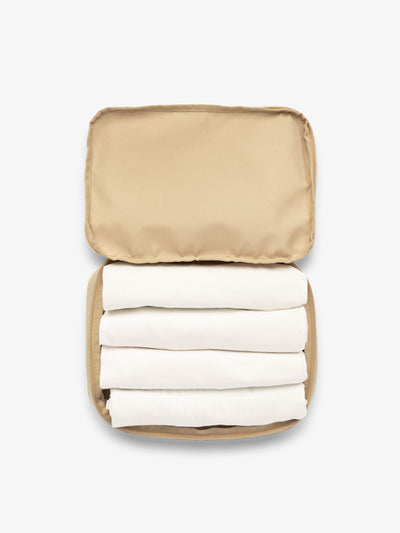 CALPAK packing cubes for travel in beige oatmeal
