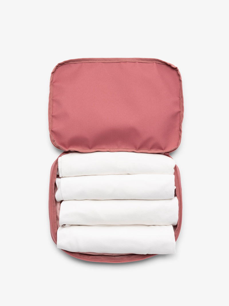 CALPAK packing cubes for travel in tea rose