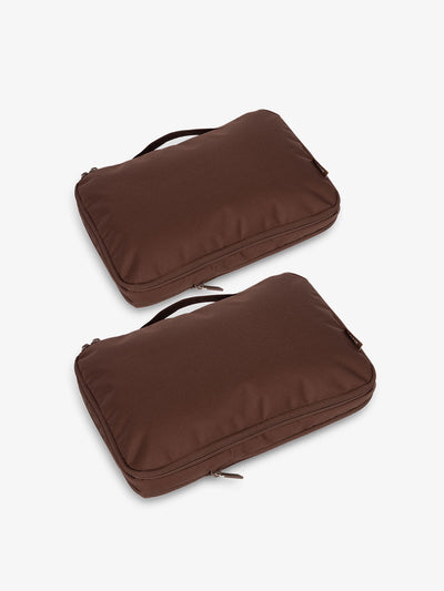 CALPAK compression packing cubes in walnut brown