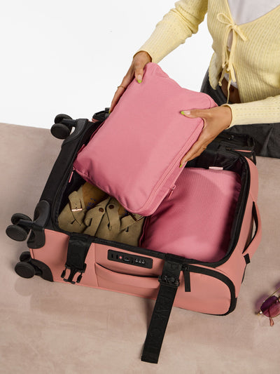 CALPAK compression packing cubes in tea rose; PCC2201-TEA-ROSE view 2