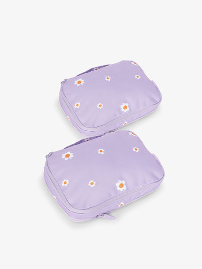 CALPAK small compression packing cubes in purple floral print; PCS2301-ORCHID-FIELDS view 1