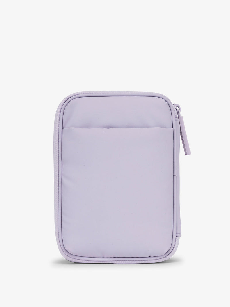 CALPAK Luka Passport Zippered Wallet back view in lavender purple Orchid