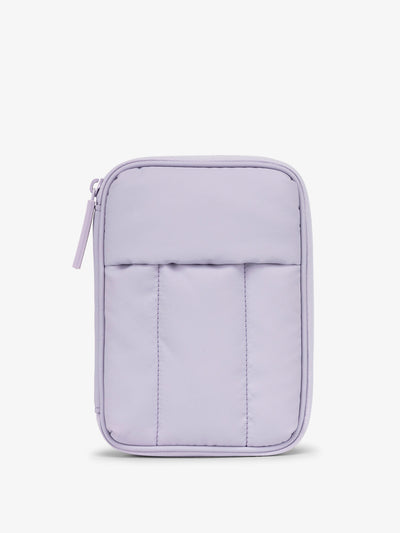 CALPAK Luka Passport Zippered Wallet front view in lavender purple Orchid; PZW2301-ORCHID view 1