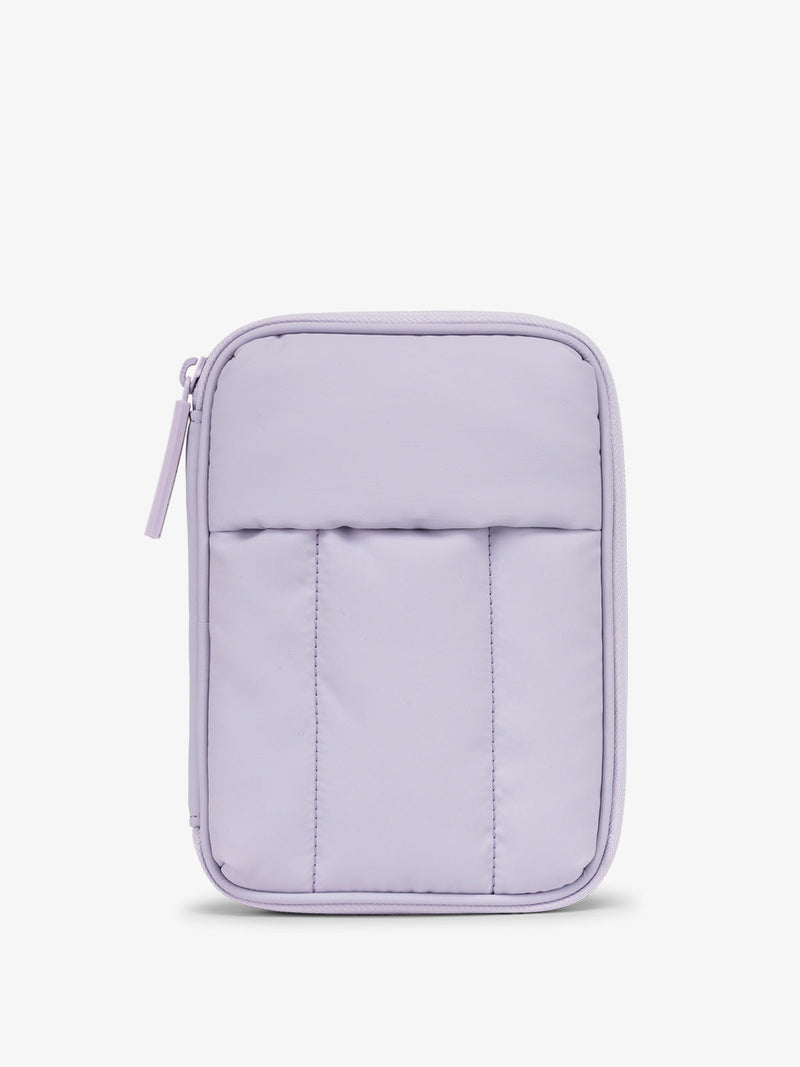 CALPAK Luka Passport Zippered Wallet front view in lavender purple Orchid